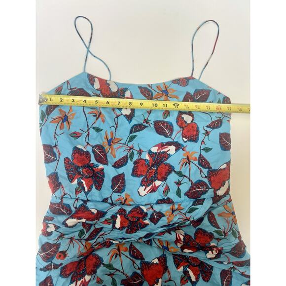 Derek Lam 10 Crosby Blue Butterfly Floral Silk Blend Sun Dress, Romantic Size 10 - Picture 4 of 8